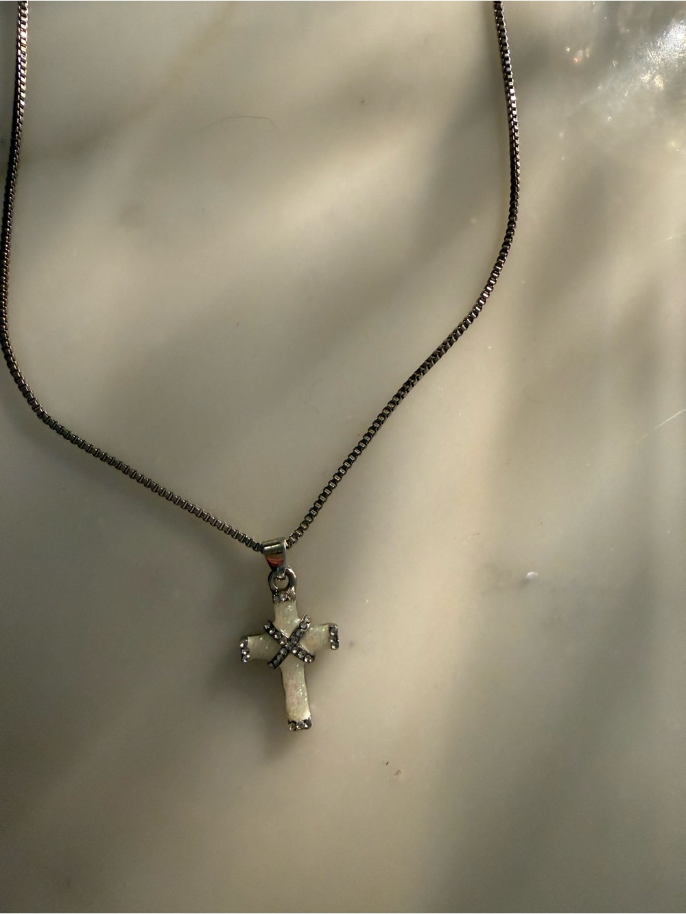 Silver Cross Pendant Necklace - Elegant Women’s Jewelry